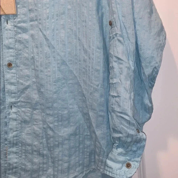 Caribbean Roundtree & Yorke Blue Linen Shirt New - Picture 7 of 9